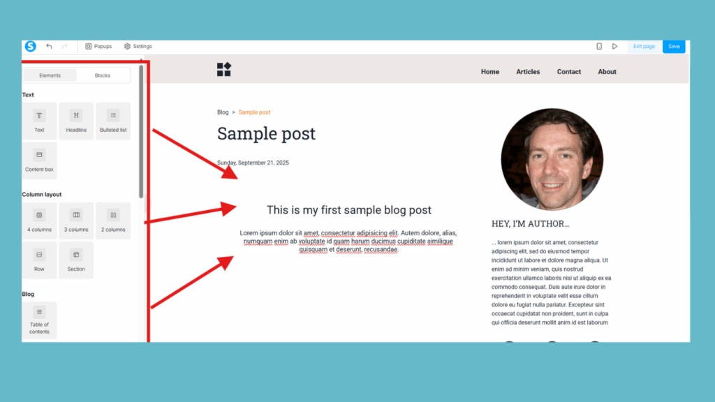 Edit your blog post in Systeme.io