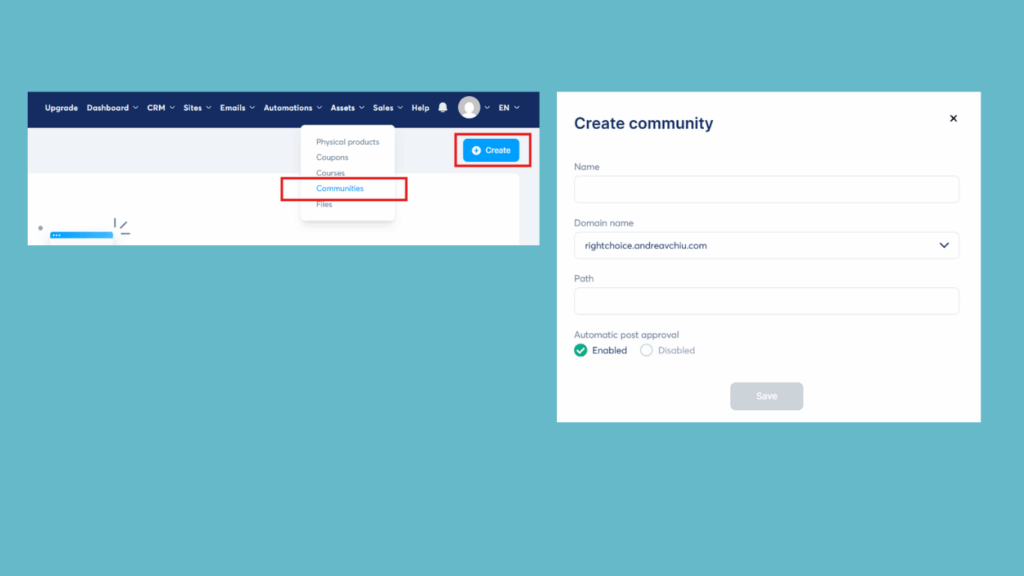 create a members-only community in systeme.io
